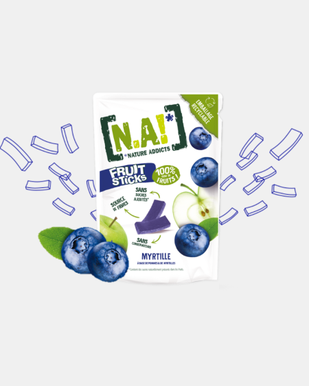 Gommes Fruit Sticks Sans Sucres Ajoutés 35g - Myrtille | 30 Box – Nature Addicts