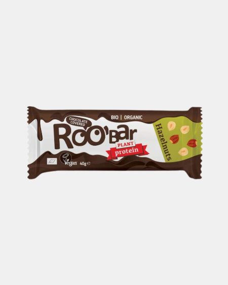 Barre Protéinée Aux Noisettes Enrobée De Chocolat, Bio 40 Gr | 12 Box – Roobar