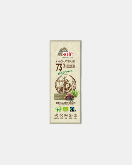 Chocolate Noir Sucré avec Sirop d'Agave Bio 73% 25 Gr | 28 Box - Chocolates Solé