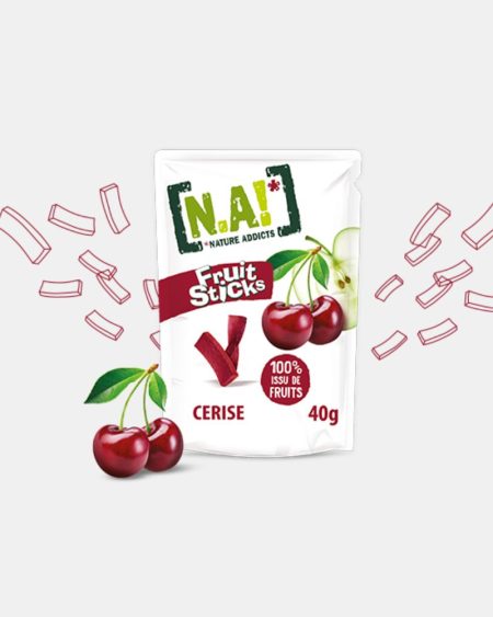 Gommes Fruit Sticks Sans Sucres Ajoutés  35g - Fruit Sticks Cerise | 30 Box – Nature Addicts
