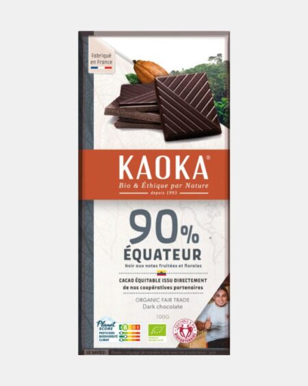 Chocolat Noir 90% Équateur – Pure pâte  100 Gr | 10 Box – KAOKA