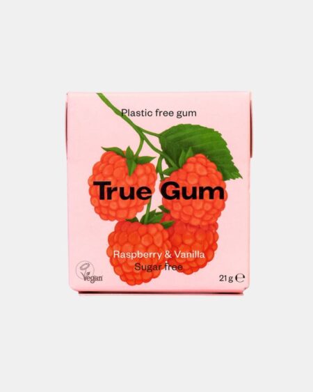 Framboise & Vanille Chewing gum Sans Sucre 21 Gr | 18 Box – True